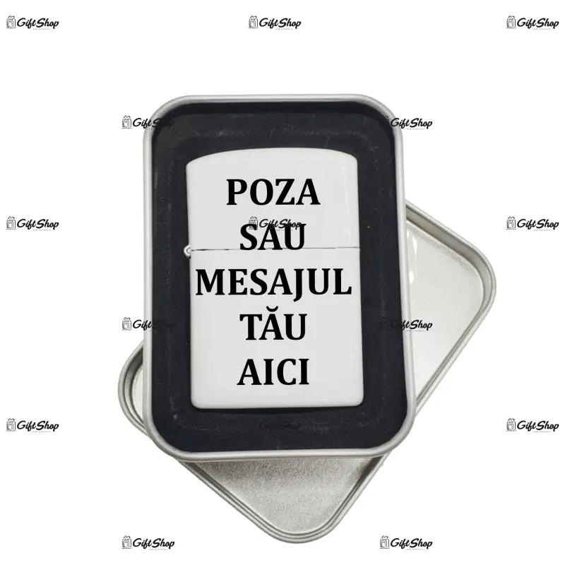 Bricheta alba, gen zippo, personalizata